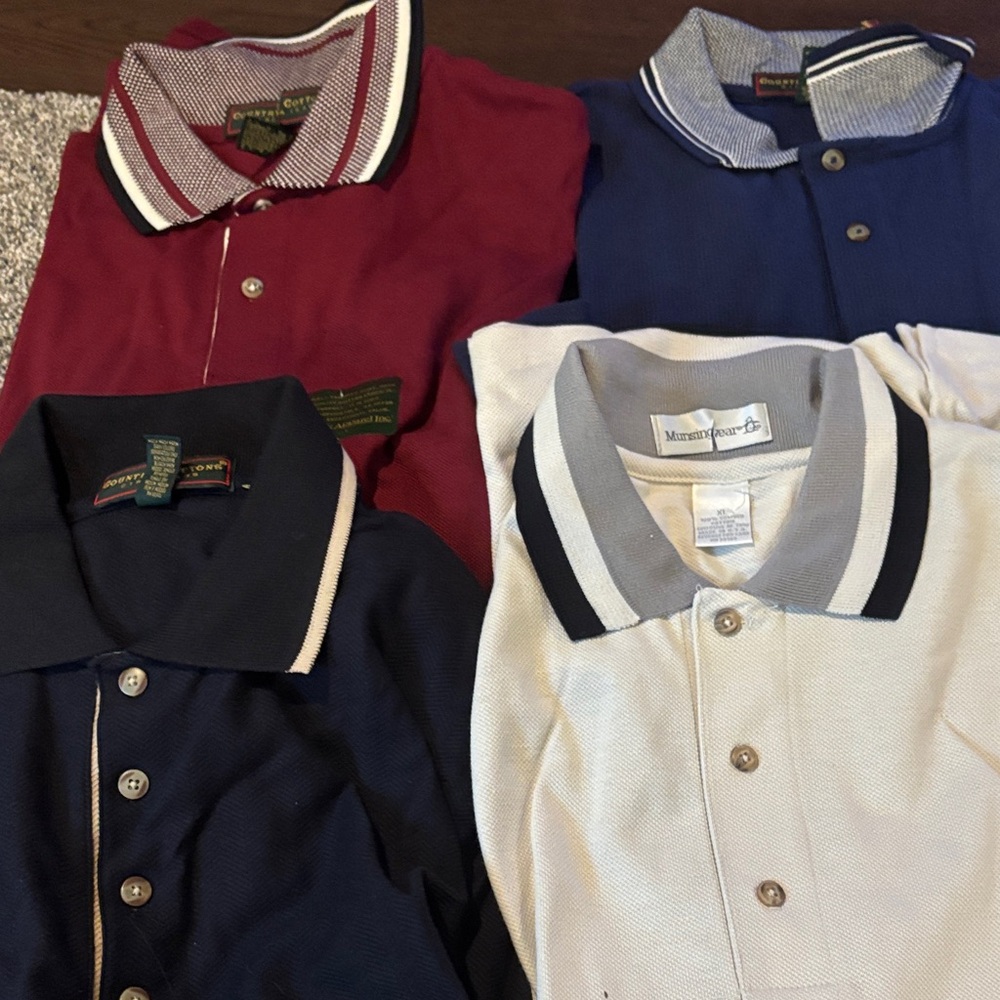 Men's XL SS Polo Shirt Collection - Burgundy, Blue, cream navy